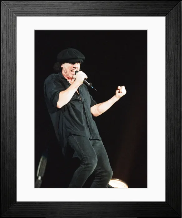 Framed Print : Australian rock group AC / DC performing in concert at the Newcastle Arena during their Framed Print : Australian rock group AC / DC performing in concert at the Newcastle Arena during their
