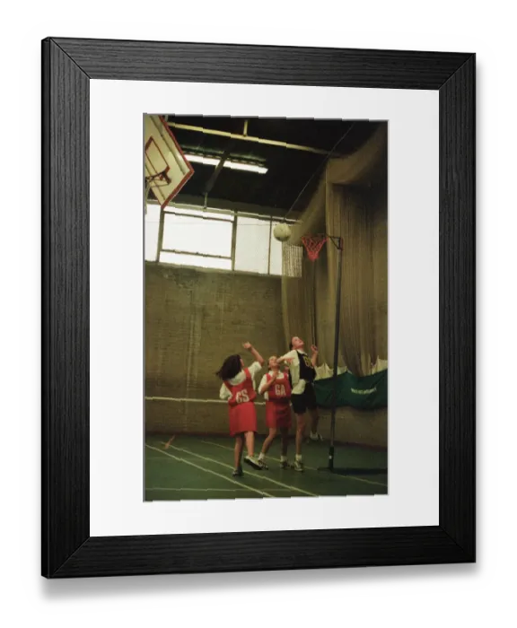 Framed Print : Teesside Junior Netball League at Brackenhoe School, Middlesbrough, 21st September 1998