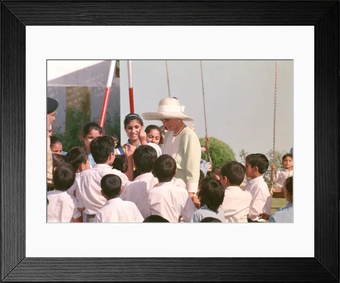 Framed Print : Princess Diana visits Pakistan in September 1991. Princess Diana is Framed Print : Princess Diana visits Pakistan in September 1991. Princess Diana is
