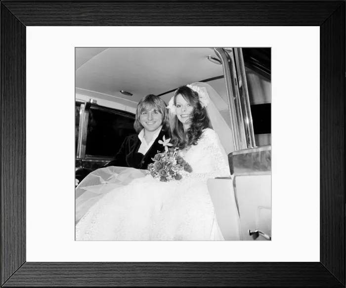 Framed Print : Greg Lake (25 year old pop singer) marries German model Regina Bottcher (21