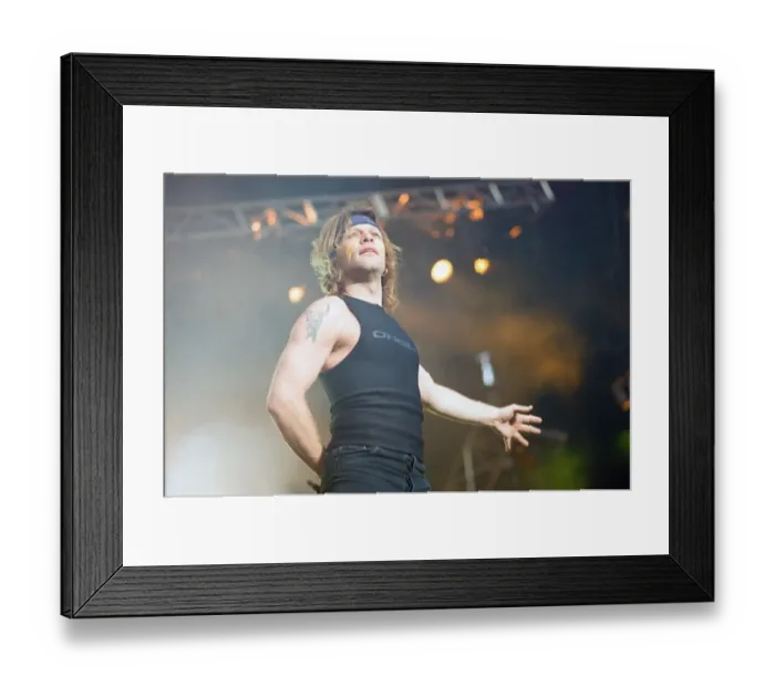 Framed Print : Bon Jovi in Concert, These Days Tour, National Stadium, Cardiff Arms Park, Cardiff, Wales