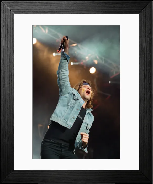 Framed Print : Bon Jovi in Concert, These Days Tour, National Stadium, Cardiff Arms Park, Cardiff, Wales Framed Print : Bon Jovi in Concert, These Days Tour, National Stadium, Cardiff Arms Park, Cardiff, Wales