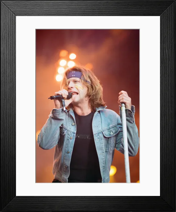 Framed Print : Bon Jovi in Concert, These Days Tour, National Stadium, Cardiff Arms Park, Cardiff, Wales