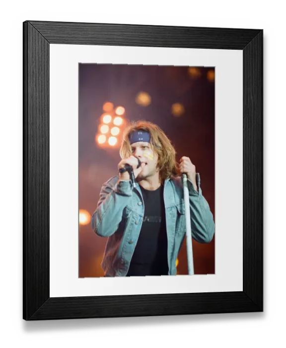 Framed Print : Bon Jovi in Concert, These Days Tour, National Stadium, Cardiff Arms Park, Cardiff, Wales