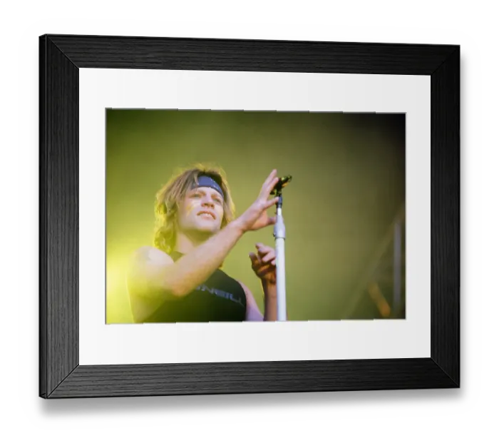 Framed Print : Bon Jovi in Concert, These Days Tour, National Stadium, Cardiff Arms Park, Cardiff, Wales Framed Print : Bon Jovi in Concert, These Days Tour, National Stadium, Cardiff Arms Park, Cardiff, Wales