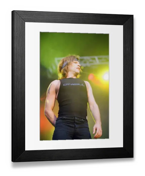 Framed Print : Bon Jovi in Concert, These Days Tour, National Stadium, Cardiff Arms Park, Cardiff, Wales
