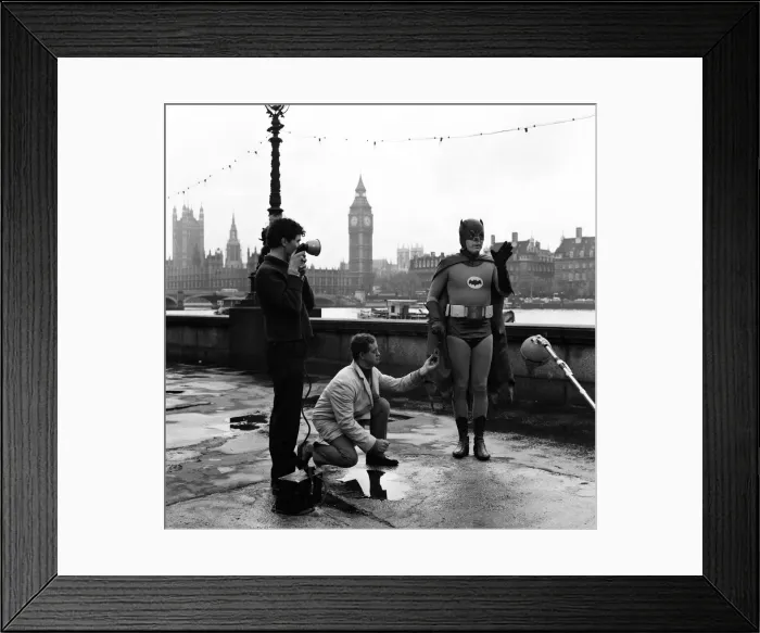 Framed Print : Adam West as Batman helps out with road safety campaign in London which is being Framed Print : Adam West as Batman helps out with road safety campaign in London which is being