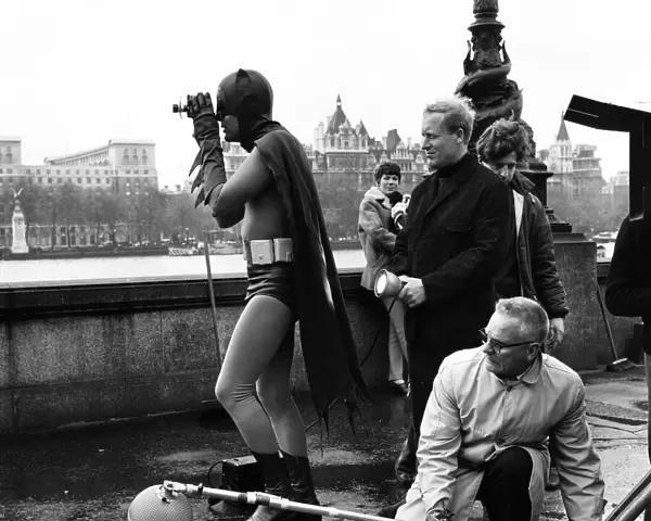 Adam West as Batman helps out with road safety campaign in London which is being