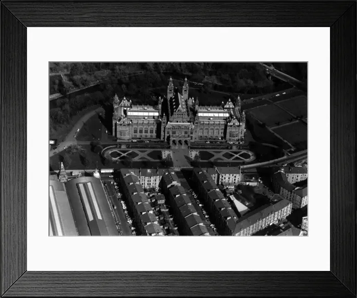 Framed Print : Aerial views of Glasgow, Scotland, Kelvingrove Art Gallery and Museum. 3rd May 1990 Framed Print : Aerial views of Glasgow, Scotland, Kelvingrove Art Gallery and Museum. 3rd May 1990