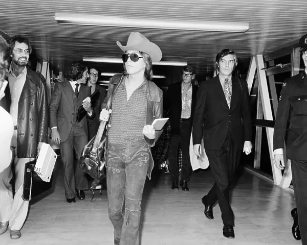 David Cassidy, singer and actor, arrives at Heathrow Airport in 1972
