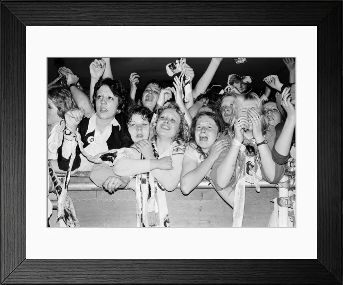 Framed Print : Audience scenes of hysteria at The David Cassidy in concert at White City Stadium