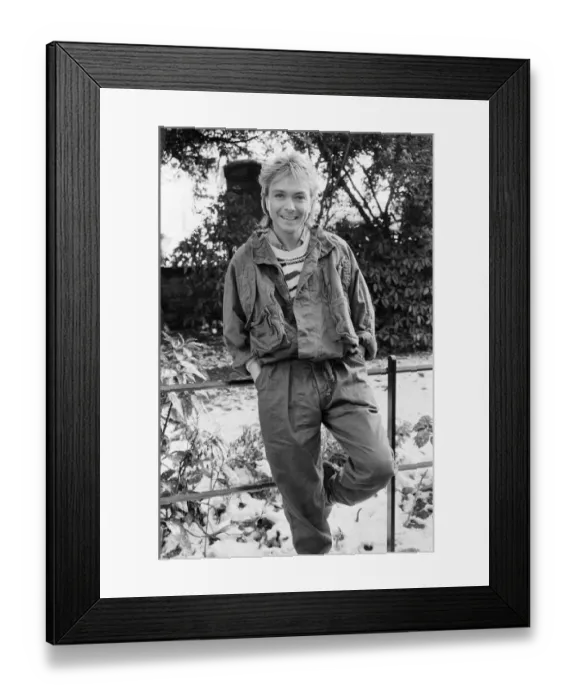 Framed Print : David Cassidy, singer, actor and musician, in 1985. Pictured in Clapham Common, London