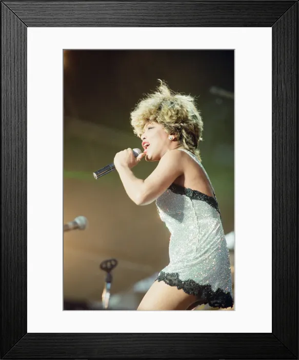 Framed Print : Tina Turner in Concert, Wildest Dreams Tour at the National Stadium, Cardiff Arms Park