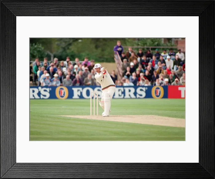 Framed Print : Durham v Lancashire, First Class Cricket challenge. 19th April 1992