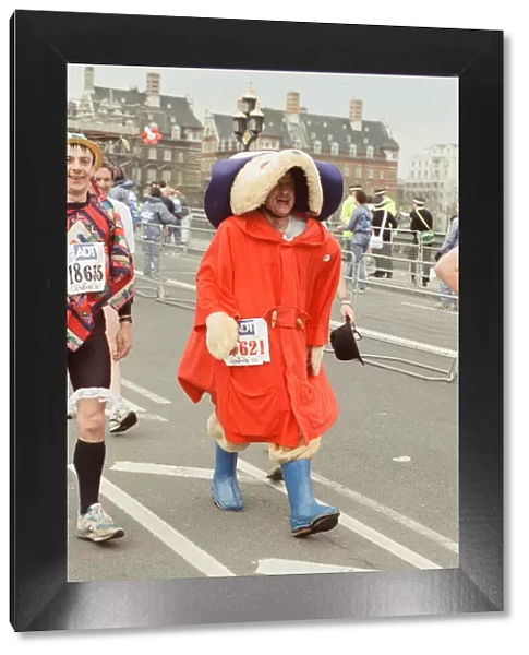 The London Marathon - 1991 Runners in fancy dress run over Westminster Bridge