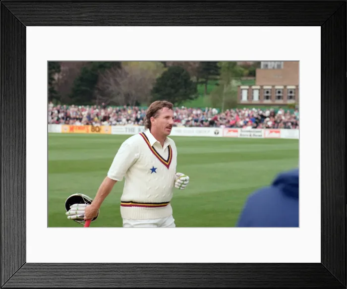 Framed Print : Durham v Lancashire, First Class Cricket challenge. 19th April 1992