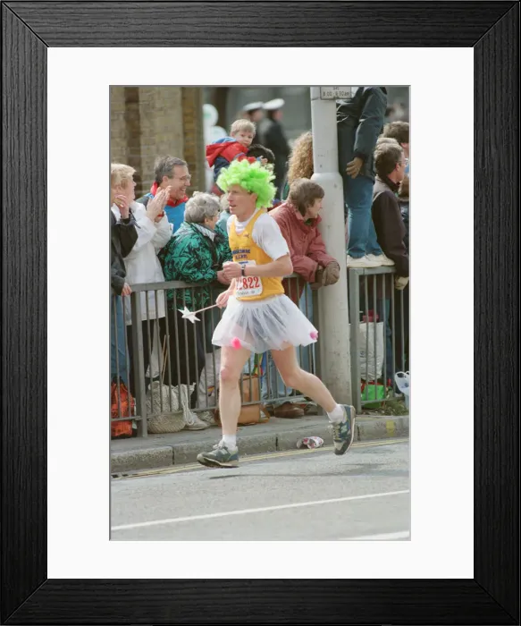 Framed Print : The London Marathon, 1991. Runners passing through and around Tower Bridge Framed Print : The London Marathon, 1991. Runners passing through and around Tower Bridge