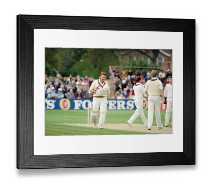Framed Print : Durham v Lancashire, First Class Cricket challenge. 19th April 1992
