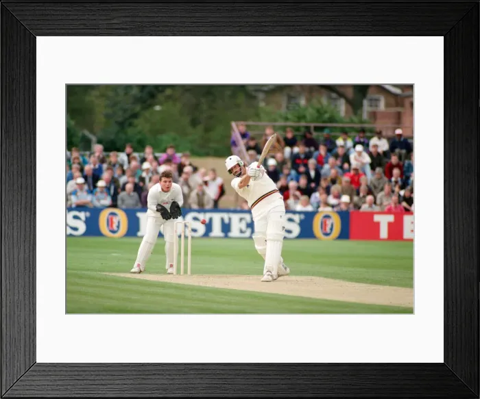 Framed Print : Durham v Lancashire, First Class Cricket challenge. 19th April 1992