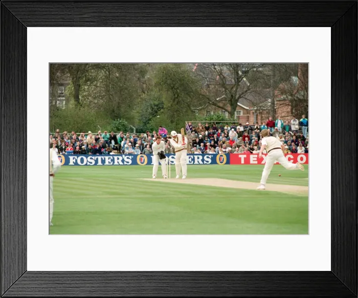 Framed Print : Durham v Lancashire, First Class Cricket challenge. 19th April 1992 Framed Print : Durham v Lancashire, First Class Cricket challenge. 19th April 1992