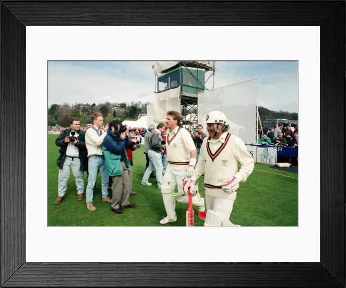 Framed Print : Durham v Lancashire, First Class Cricket challenge. 19th April 1992 Framed Print : Durham v Lancashire, First Class Cricket challenge. 19th April 1992