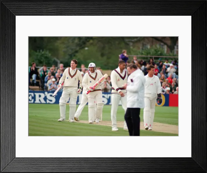 Framed Print : Durham v Lancashire, First Class Cricket challenge. 19th April 1992 Framed Print : Durham v Lancashire, First Class Cricket challenge. 19th April 1992