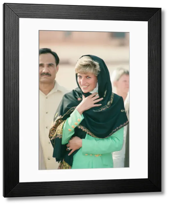 Framed Print : Princess Diana visits Pakistan in September 1991. Princess Diana is Framed Print : Princess Diana visits Pakistan in September 1991. Princess Diana is