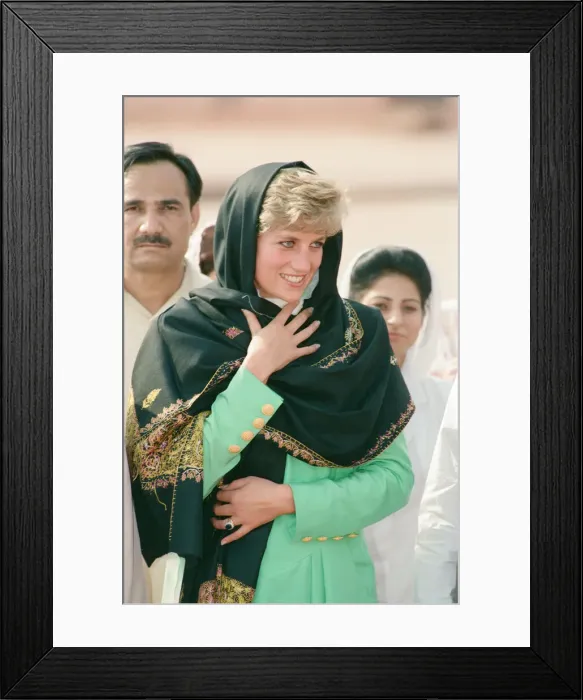 Framed Print : Princess Diana visits Pakistan in September 1991. Princess Diana is Framed Print : Princess Diana visits Pakistan in September 1991. Princess Diana is