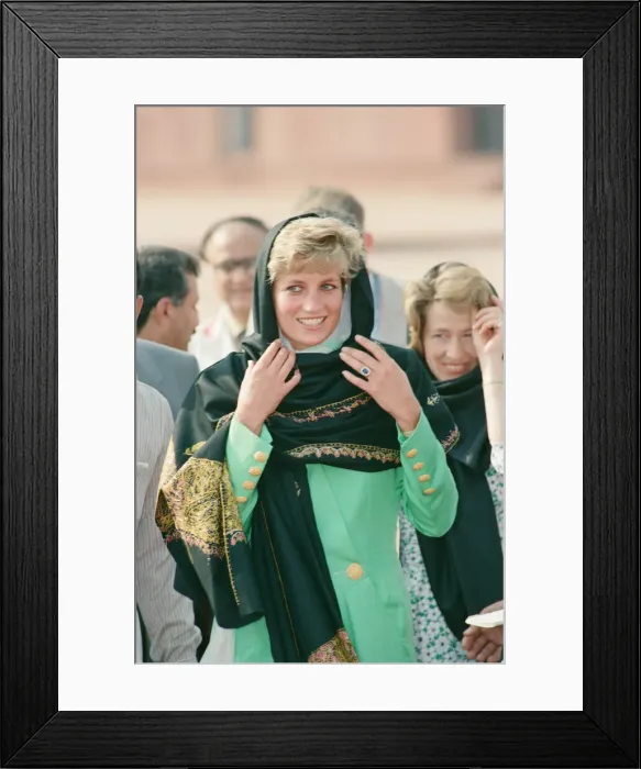 Framed Print : Princess Diana visits Pakistan in September 1991. Princess Diana is Framed Print : Princess Diana visits Pakistan in September 1991. Princess Diana is