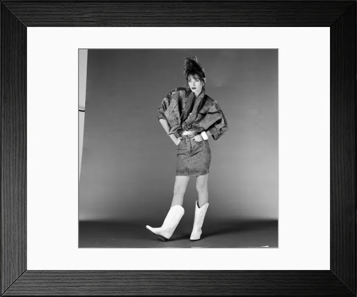 Framed Print : Denim and leather fashion shoot. 15th January 1988 Framed Print : Denim and leather fashion shoot. 15th January 1988
