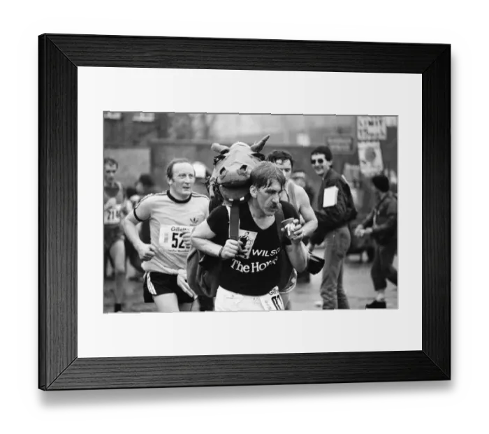 Framed Print : London Marathon 1981, Sponsored by Gillette, Sunday 29th March 1981. Wilson The Horse Framed Print : London Marathon 1981, Sponsored by Gillette, Sunday 29th March 1981. Wilson The Horse