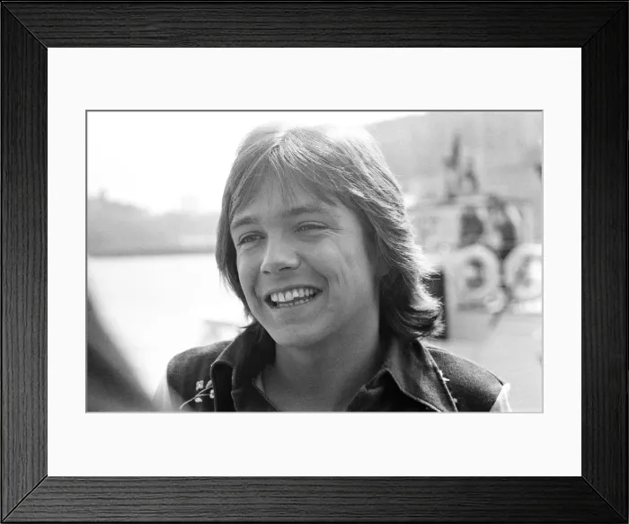 Framed Print : David Cassidy, singer and actor, pictured in 1972. David is pictured aboard Framed Print : David Cassidy, singer and actor, pictured in 1972. David is pictured aboard
