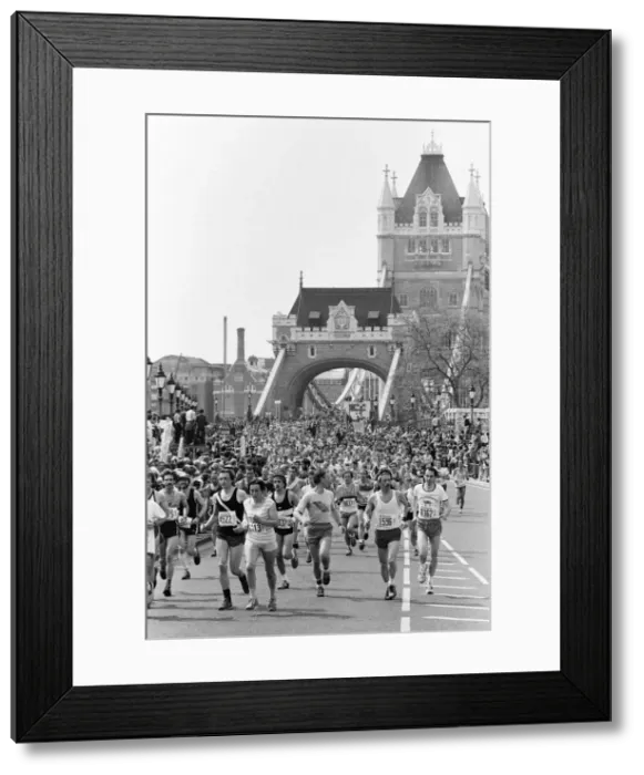 Framed Print : London Marathon 1982, Sponsored by Gillette, Sunday 9th May 1982. Tower Bridge Framed Print : London Marathon 1982, Sponsored by Gillette, Sunday 9th May 1982. Tower Bridge