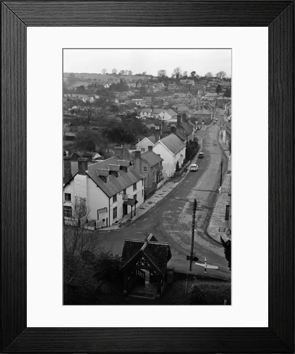 Framed Print : Scenes in Bishops Castle, Shropshire. 21st January 1964