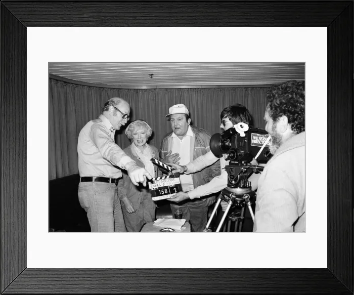 Framed Print : Filming of a series of Terry and June, where they go on a day trip to Framed Print : Filming of a series of Terry and June, where they go on a day trip to