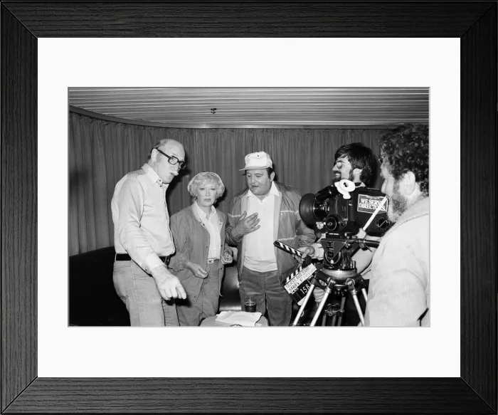 Framed Print : Filming of a series of Terry and June, where they go on a day trip to Framed Print : Filming of a series of Terry and June, where they go on a day trip to