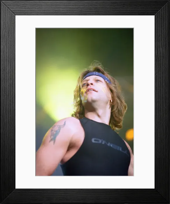 Framed Print : Bon Jovi in Concert, These Days Tour, National Stadium, Cardiff Arms Park, Cardiff, Wales Framed Print : Bon Jovi in Concert, These Days Tour, National Stadium, Cardiff Arms Park, Cardiff, Wales