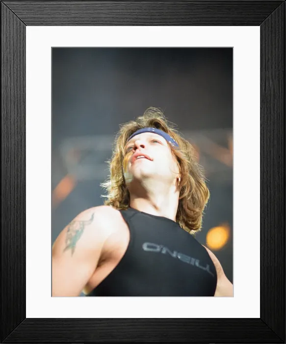 Framed Print : Bon Jovi in Concert, These Days Tour, National Stadium, Cardiff Arms Park, Cardiff, Wales