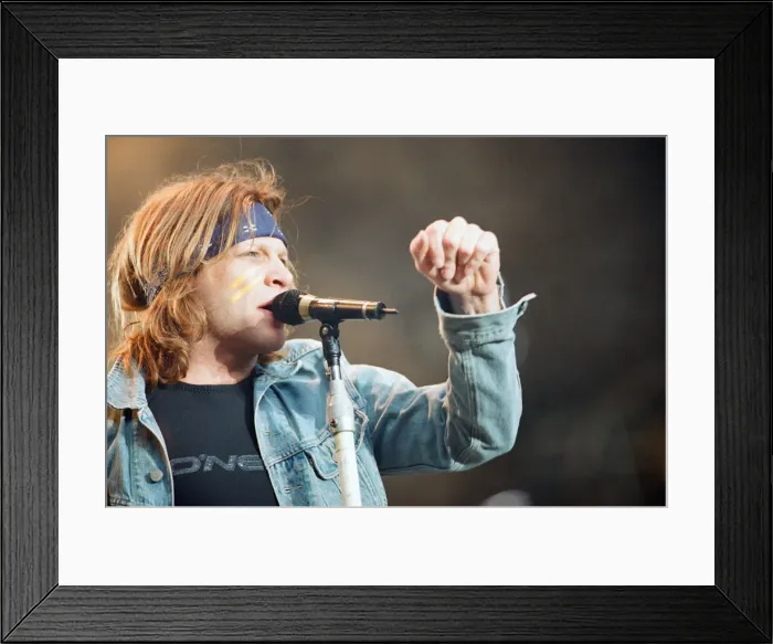 Framed Print : Bon Jovi in Concert, These Days Tour, National Stadium, Cardiff Arms Park, Cardiff, Wales Framed Print : Bon Jovi in Concert, These Days Tour, National Stadium, Cardiff Arms Park, Cardiff, Wales