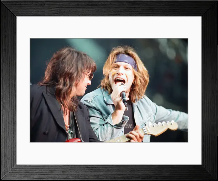Framed Print : Bon Jovi in Concert, These Days Tour, National Stadium, Cardiff Arms Park, Cardiff, Wales