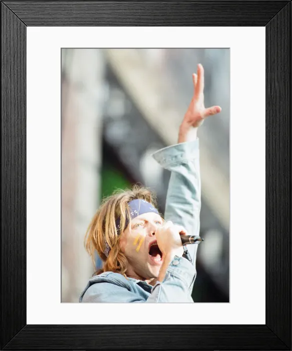 Framed Print : Bon Jovi in Concert, These Days Tour, National Stadium, Cardiff Arms Park, Cardiff, Wales Framed Print : Bon Jovi in Concert, These Days Tour, National Stadium, Cardiff Arms Park, Cardiff, Wales