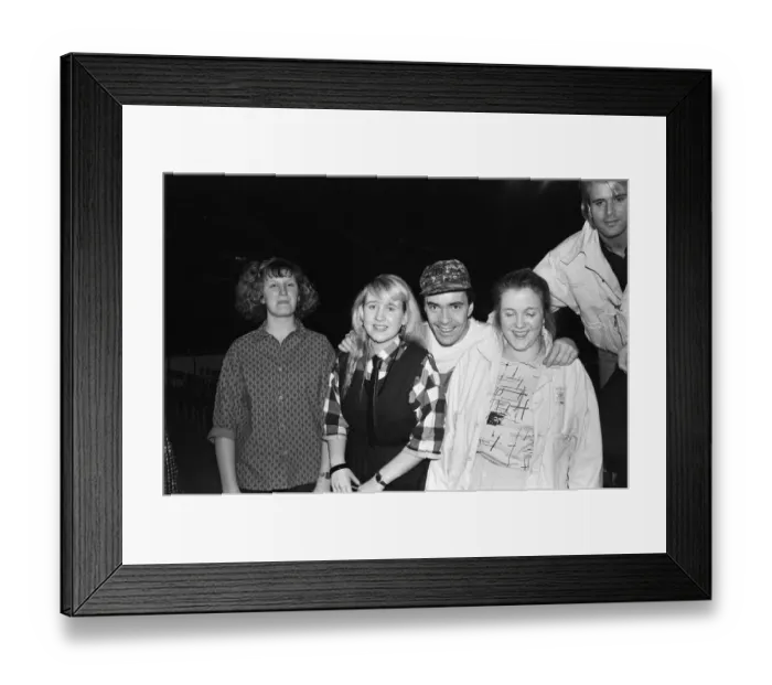 Framed Print : Six young ladies met Spandau Ballet at Wembley Area, part of their prize in a Daily