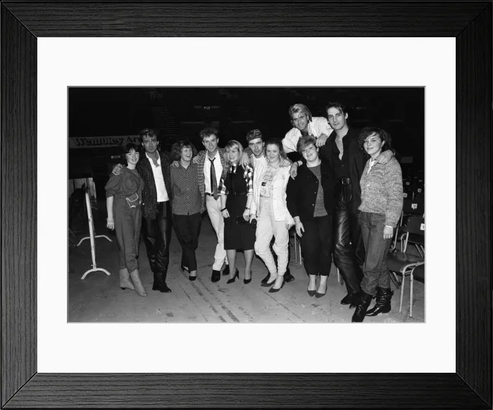 Framed Print : Six young ladies met Spandau Ballet (Martin Kemp, Gary Kemp, John Keeble