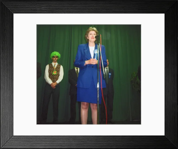 Framed Print : Theresa May seen here making her victory speech after being elected as the MP for Framed Print : Theresa May seen here making her victory speech after being elected as the MP for