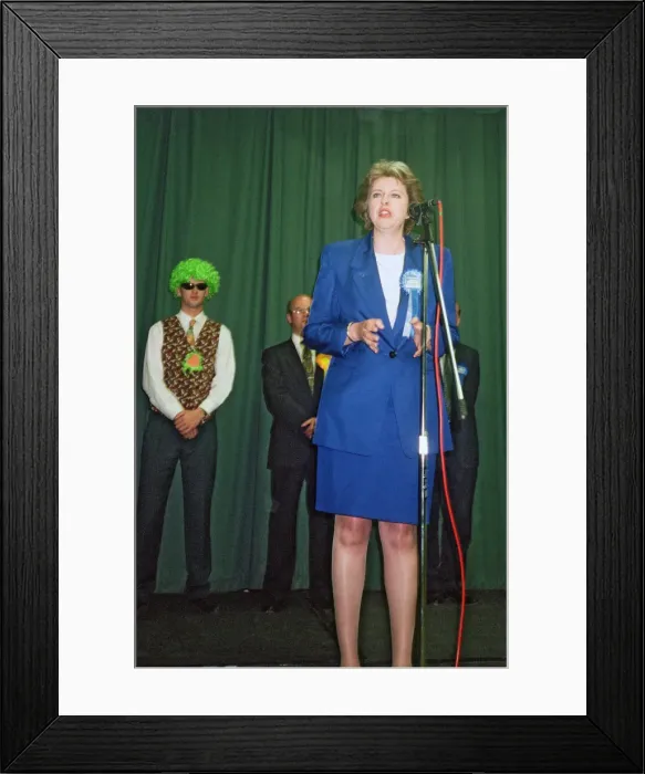 Framed Print : Theresa May seen here making her victory speech after being elected as the MP for Framed Print : Theresa May seen here making her victory speech after being elected as the MP for