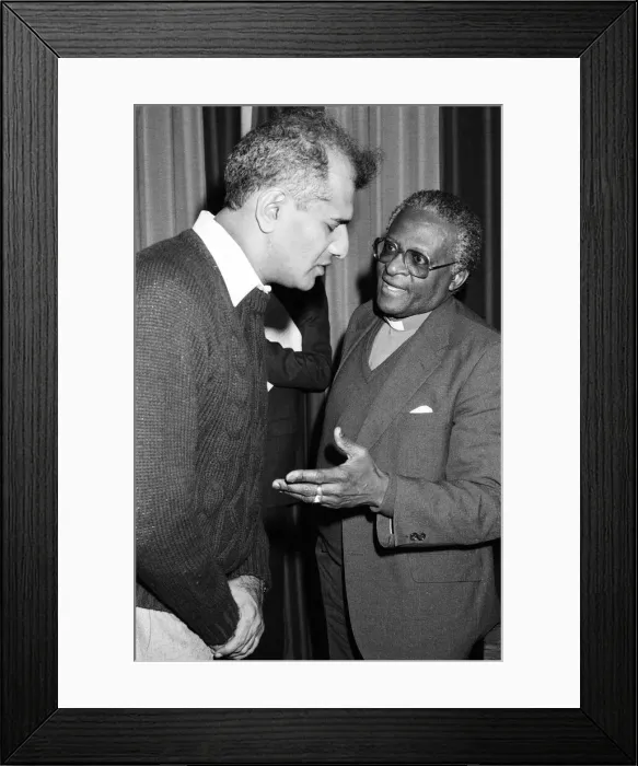 Framed Print : Bishop Desmond Tutu at Kings College for a press conference Framed Print : Bishop Desmond Tutu at Kings College for a press conference