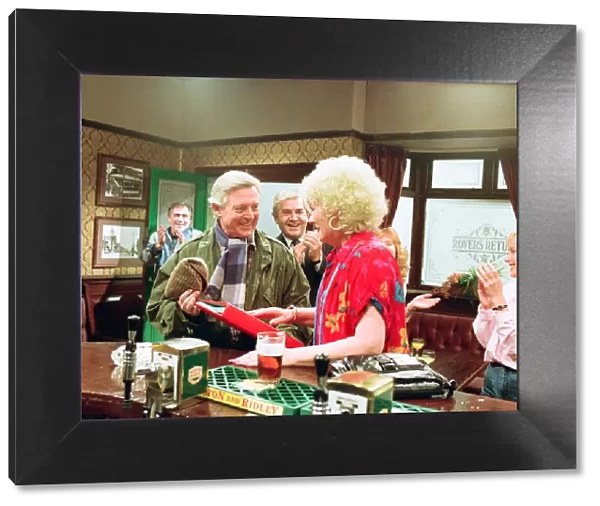 Michael Aspel surprises Liz Dawn for the TV show 'This is your Life'
