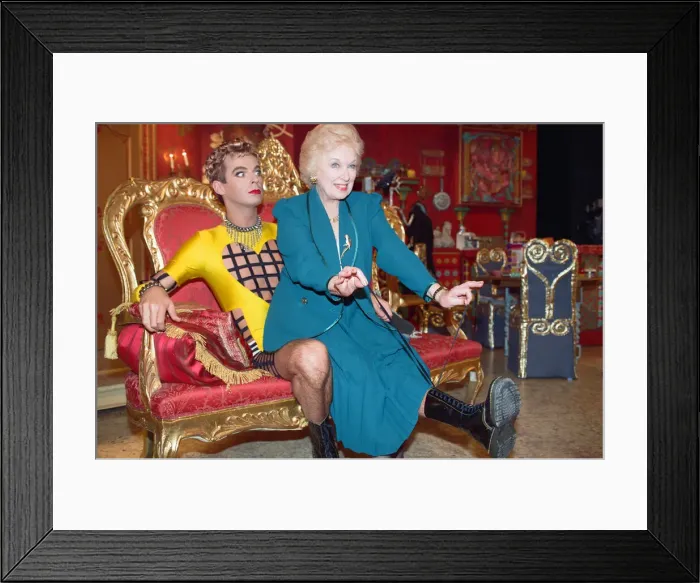 Framed Print : June Whitfield and Julian Clary. 15th September 1992