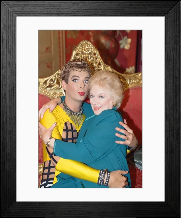 Framed Print : June Whitfield and Julian Clary. 15th September 1992 Framed Print : June Whitfield and Julian Clary. 15th September 1992