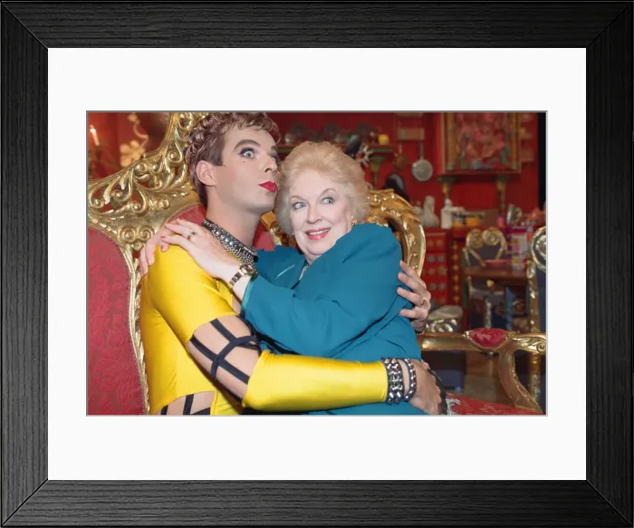 Framed Print : June Whitfield and Julian Clary. 15th September 1992 Framed Print : June Whitfield and Julian Clary. 15th September 1992